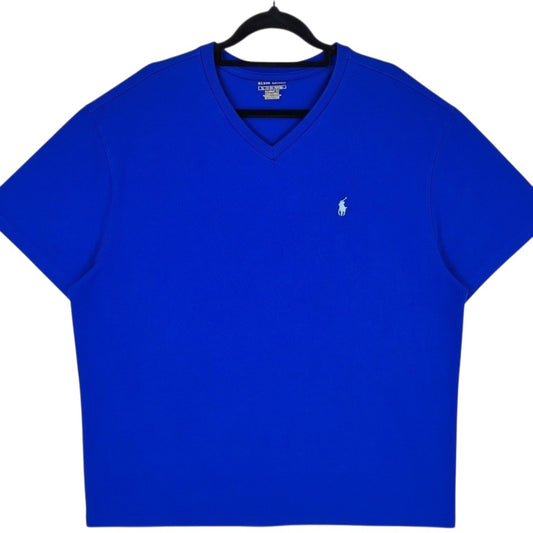 Polo Ralph Lauren Blue Basic V Neck Tee Shirt Size XL