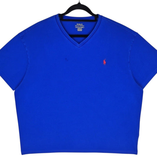 Polo Ralph Lauren Blue Basic V Neck Tee Shirt Size XL