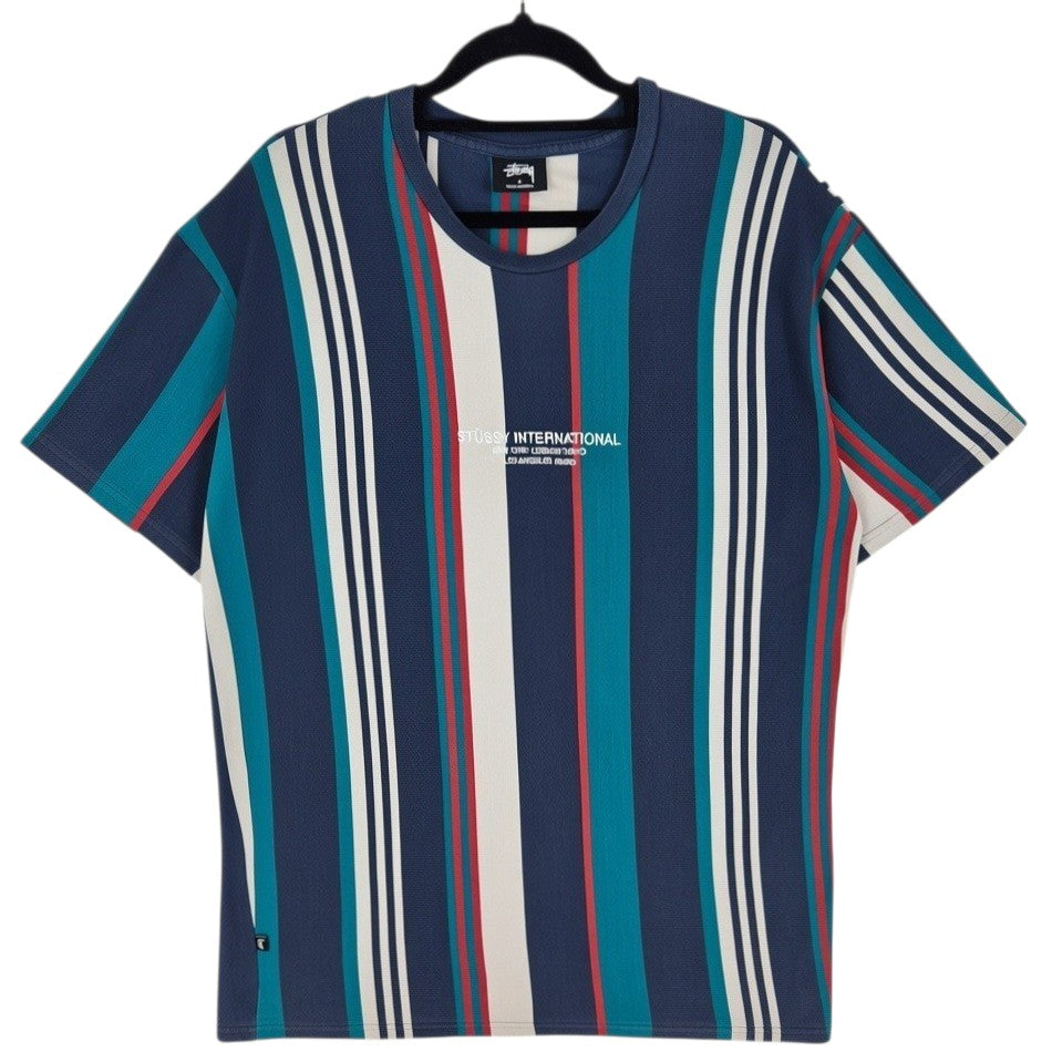 Stussy Embroidered Striped Tee Shirt Size M