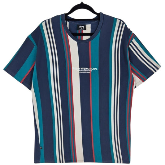 Stussy Embroidered Striped Tee Shirt Size M