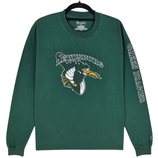 Champion Lewisburg Green Dragons Long Sleeve Tee Shirt Size S
