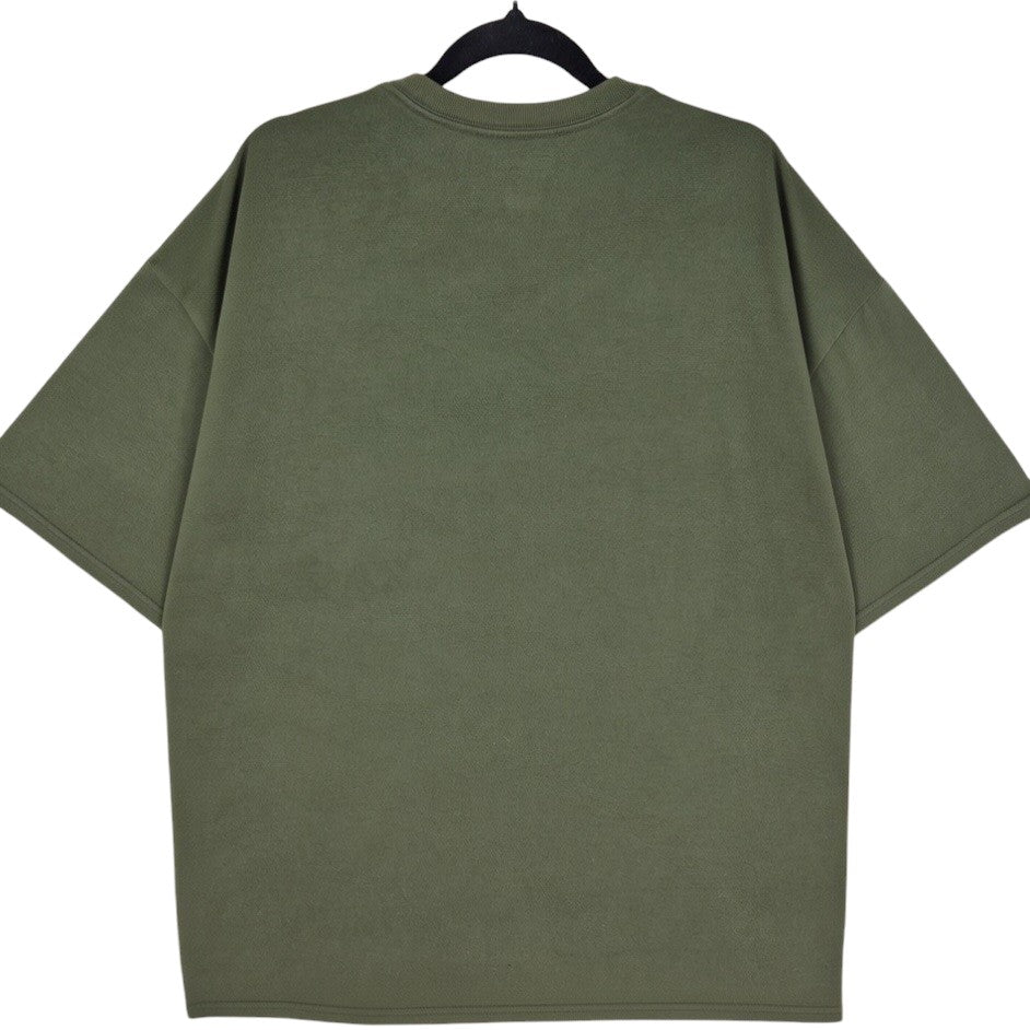 Champion Olive Green Chest Script Stretch Tee Shirt Size XL
