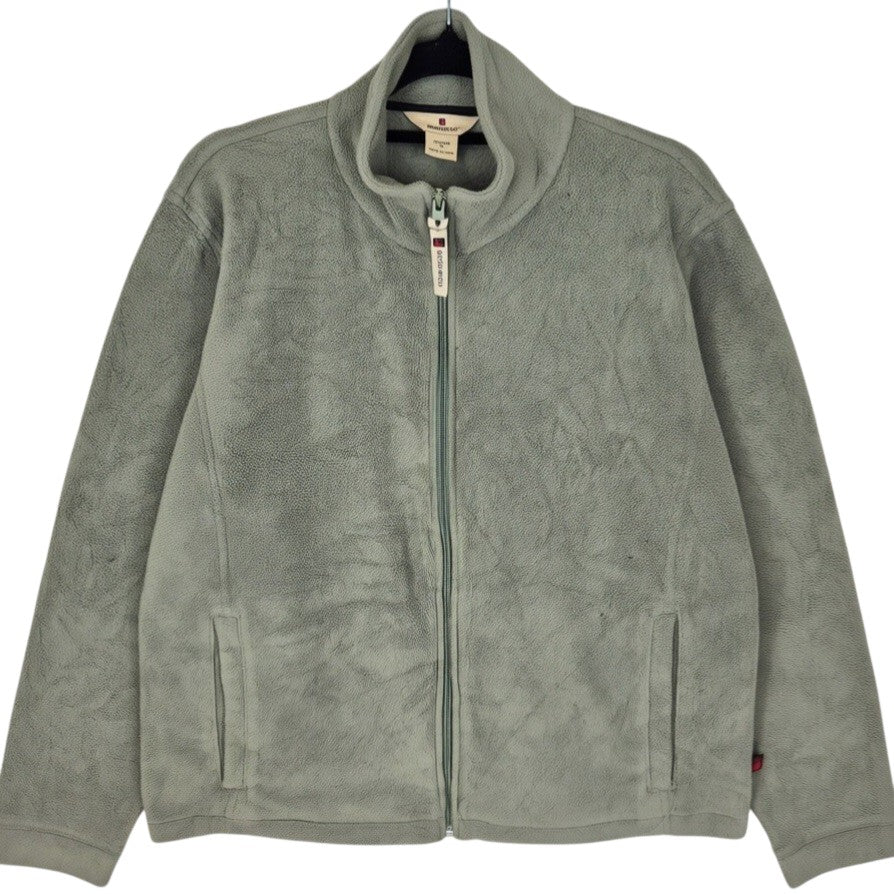 Woolrich Womens Green Fleece Zip Jumper Size M