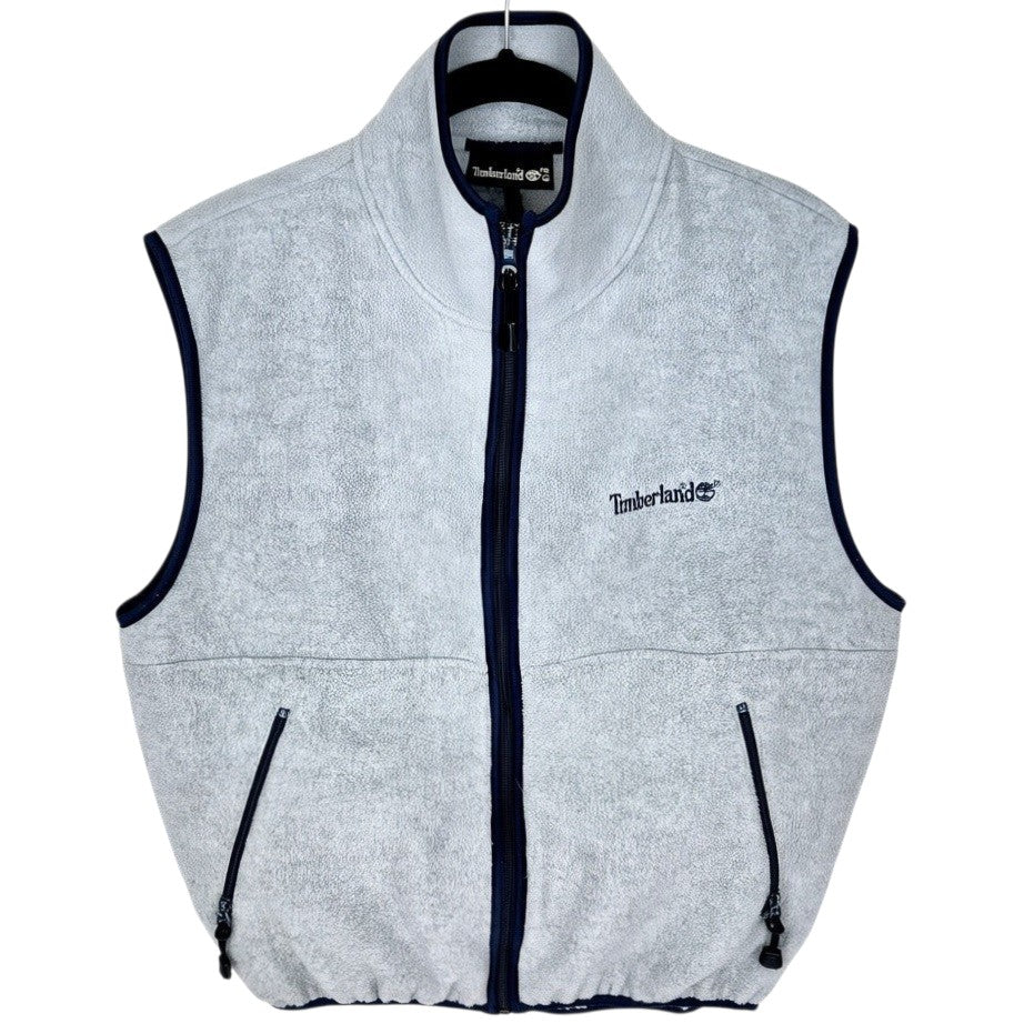 Vintage Timberland 90's Light Grey Fleece Vest Size S