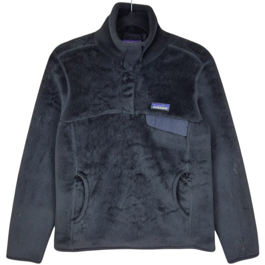 Patagonia Womens Black Quarter Button Fleece Jumper Size S