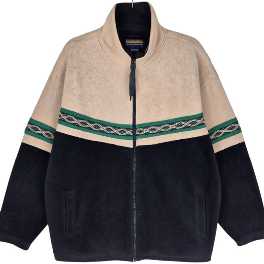 Vintage Panhandle Slim 90's Black & Brown Fleece Zip Jumper Size S