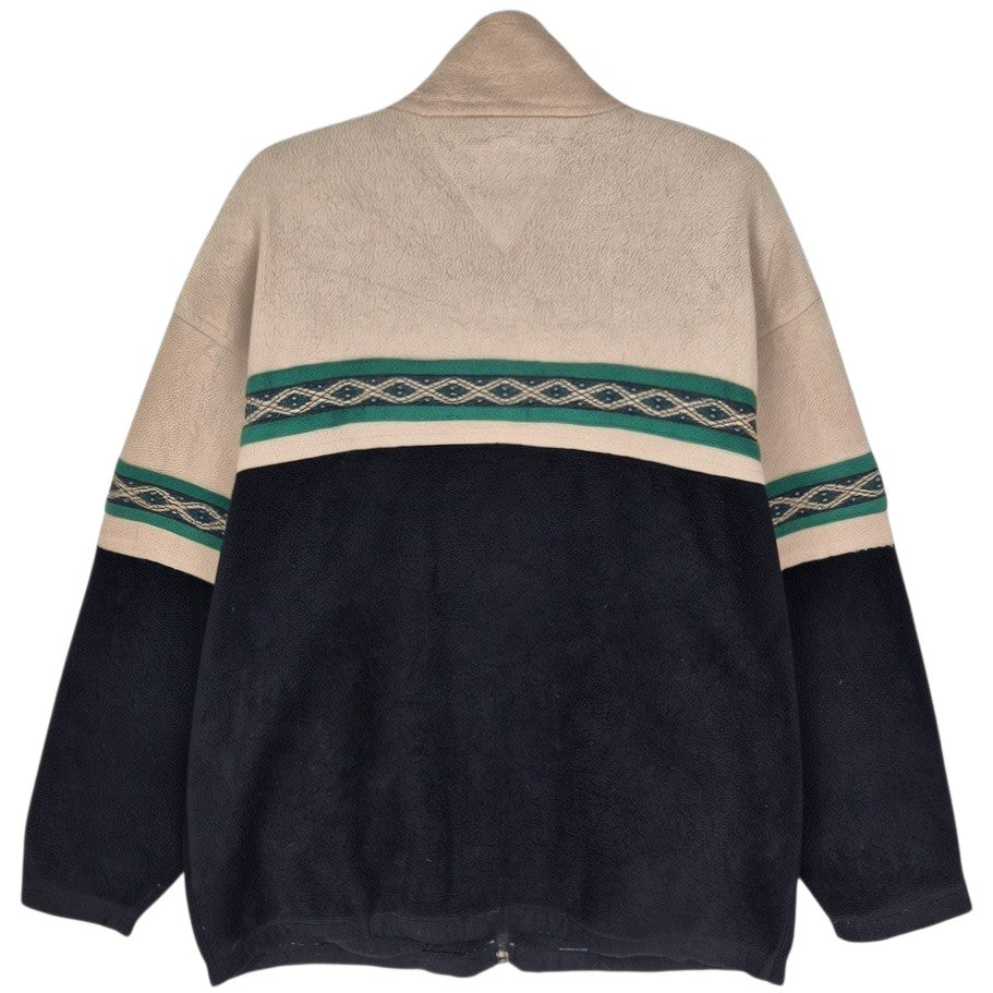 Vintage Panhandle Slim 90's Black & Brown Fleece Zip Jumper Size S