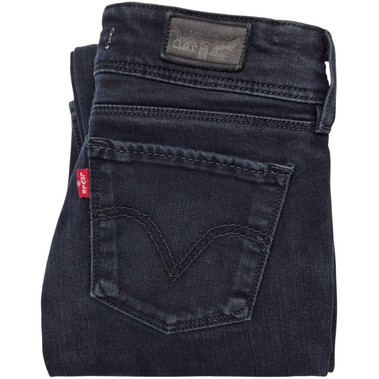 Levis 571 Jeans Womens Black Straight Leg Slim Fit Denim W25