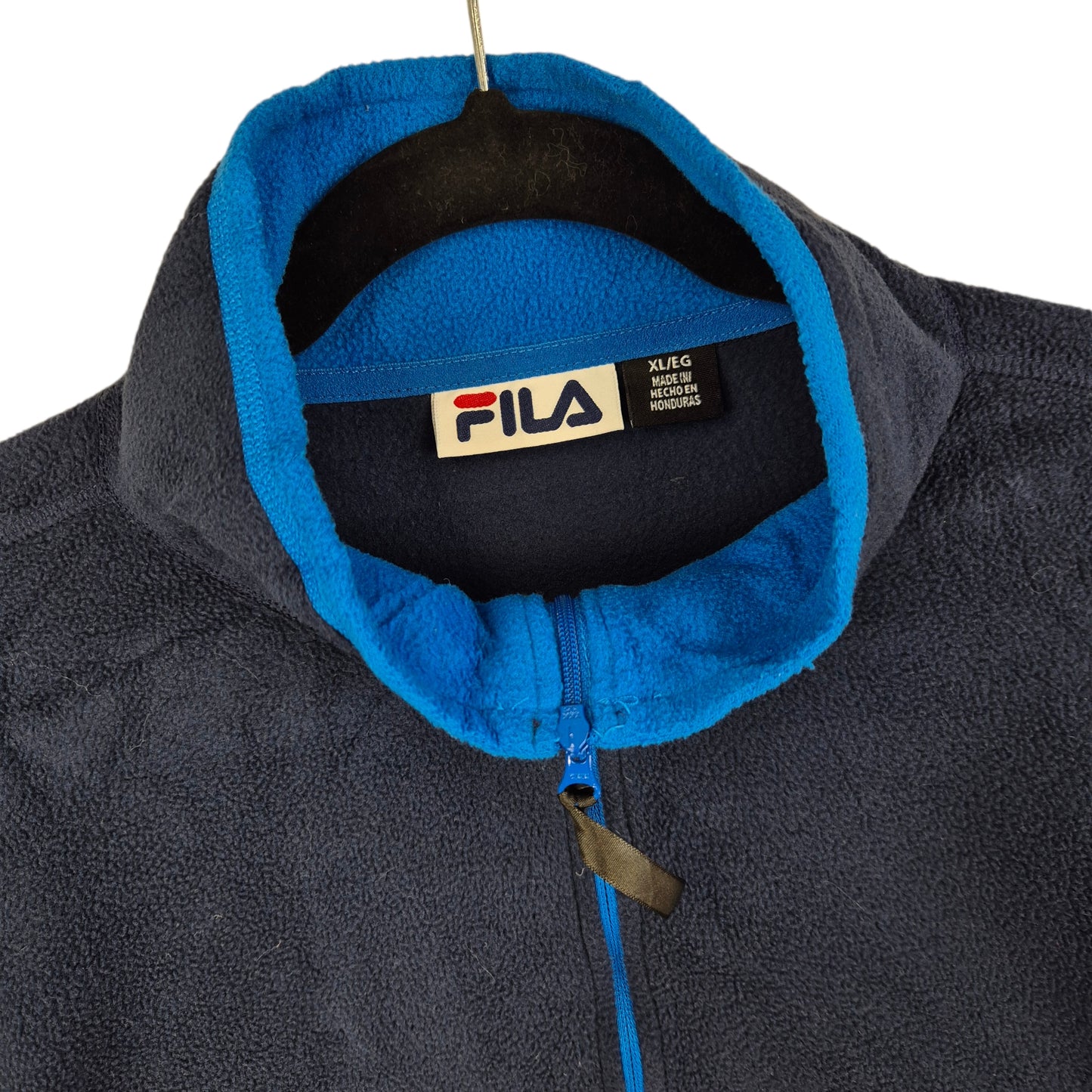 FILA Dark Blue Quarter Zip Fleece Jumper Size XL