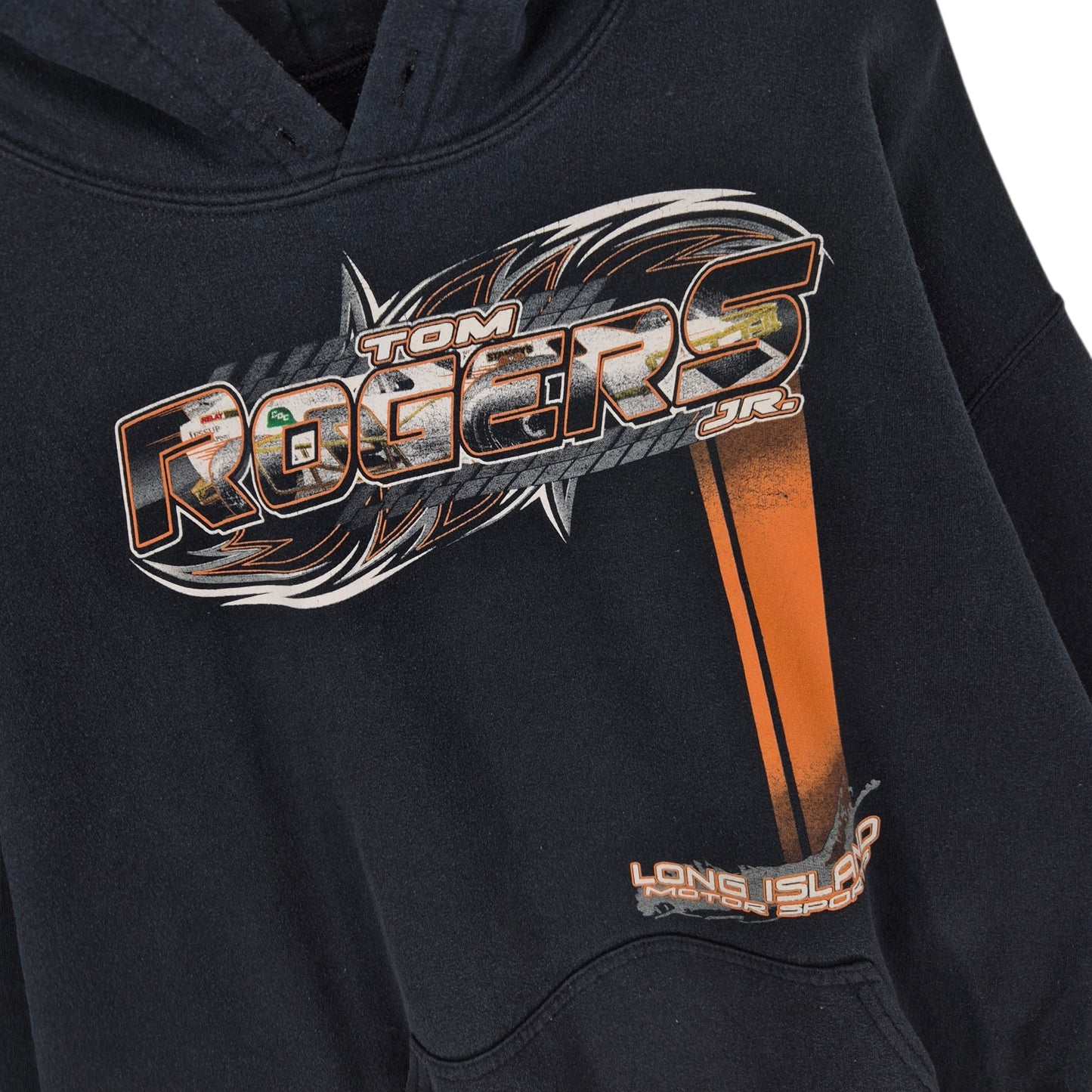 Tom Rogers Jr Long Island Racing Black Cotton Hoodie Size XL