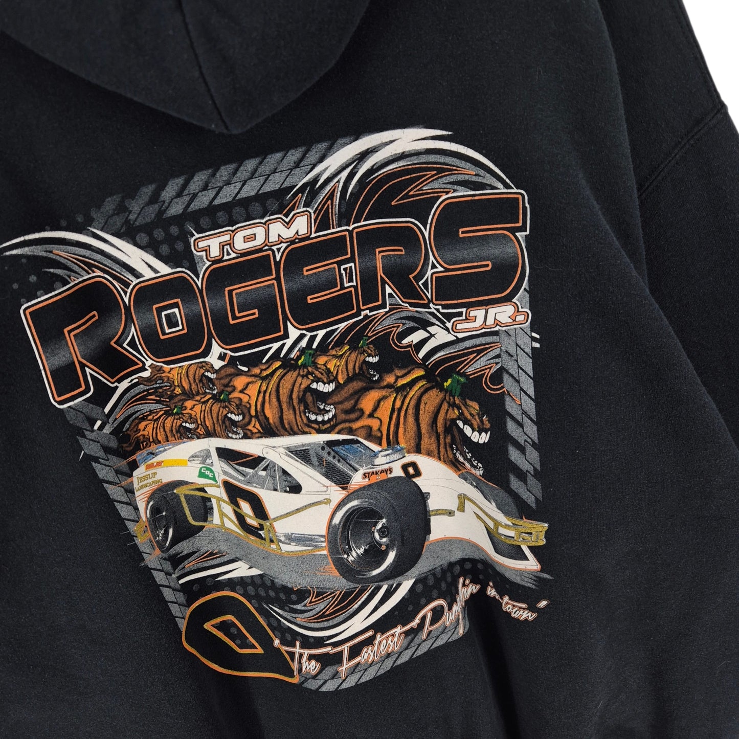 Tom Rogers Jr Long Island Racing Black Cotton Hoodie Size XL