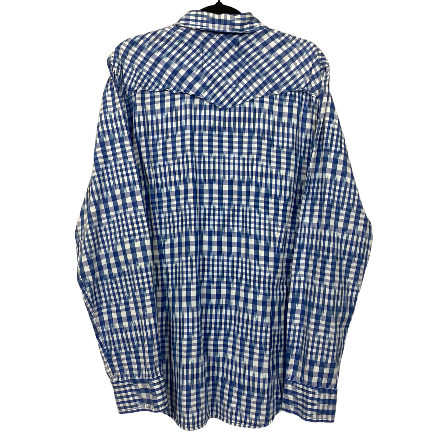 Guess Blue Slim Checkered Long Sleeve Button Shirt Size M