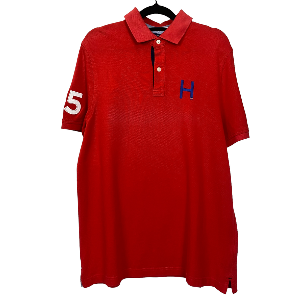 Tommy Hilfiger Red Polo Shirt Top Size M
