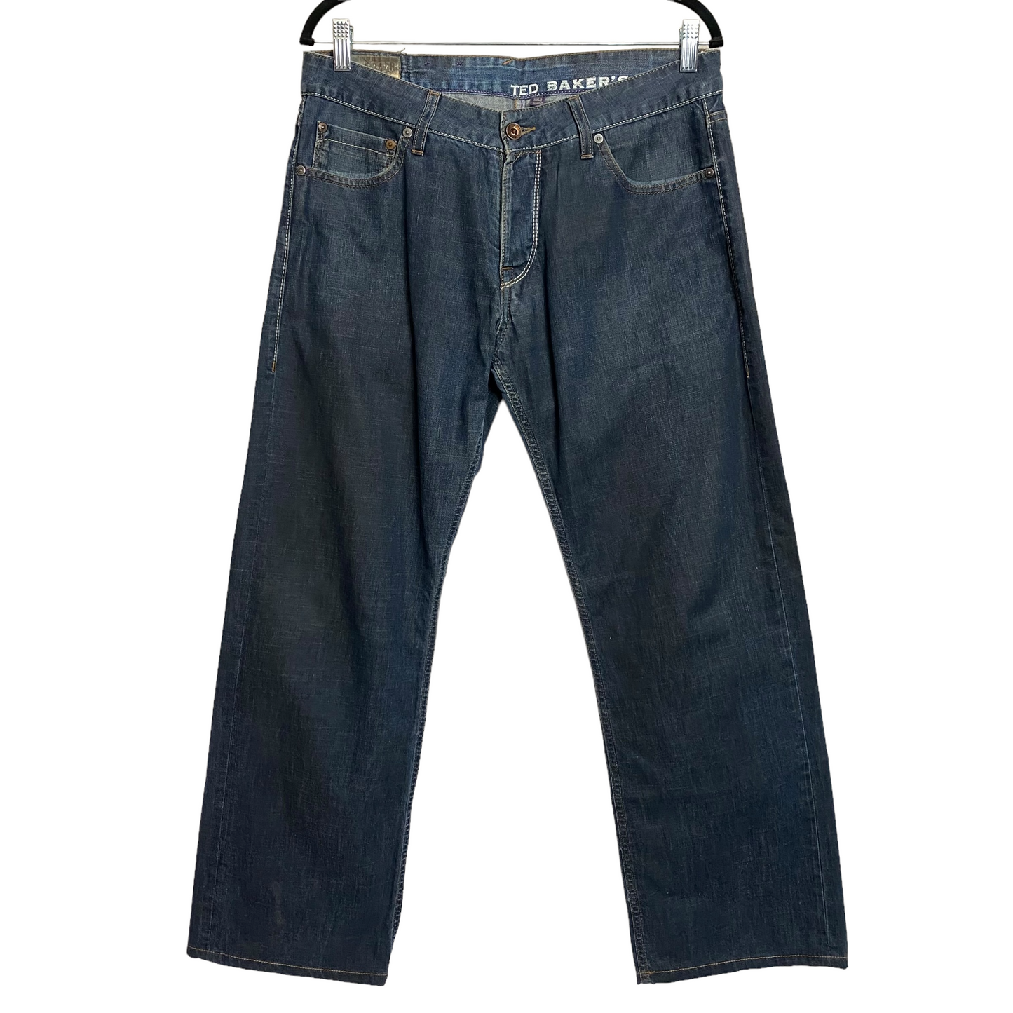 Vintage Ted Baker Jeans Dark Blue Regular Straight Denim Pant Bottoms W34