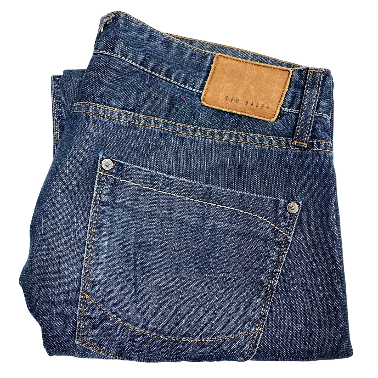 Vintage Ted Baker Jeans Dark Blue Regular Straight Denim Pant Bottoms W34